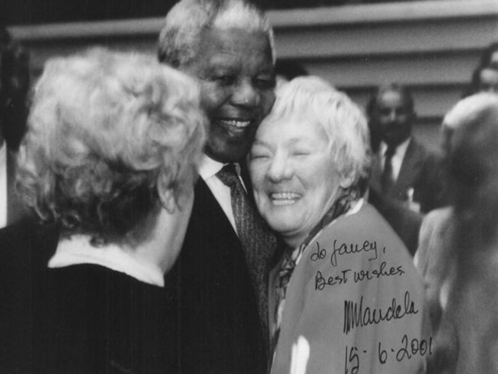 Buchan's picture of herself with Nelson Mandela