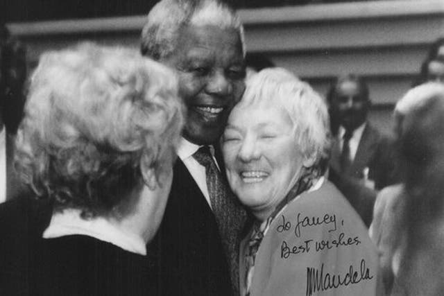 Buchan's picture of herself with Nelson Mandela 