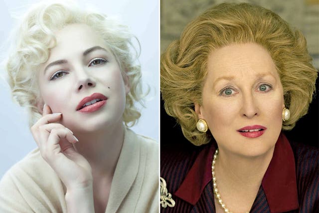 Michelle Williams as Marilyn Munroe and Meryl Streep as 'The Iron Lady', Margaret Thatcher