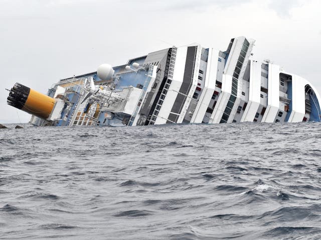 The Costa Concordia lies stricken off the shore of the island of Giglio