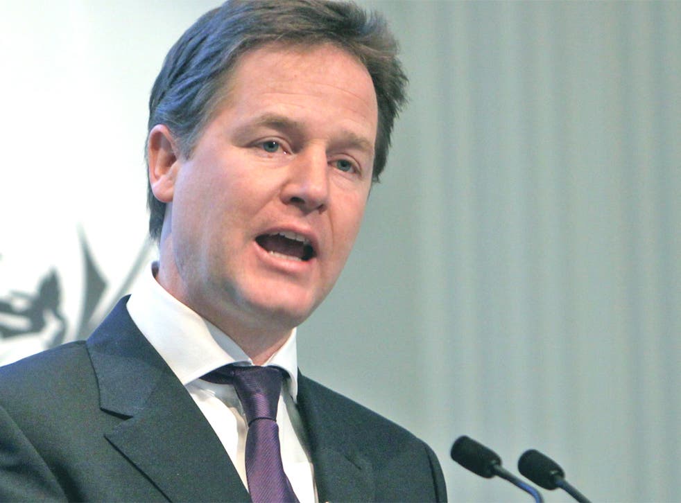 Clegg's statement was in response to yesterday's 'Independent', which revealed that more than 100 Tories would attempt to derail a proposal to legalise gay marriage