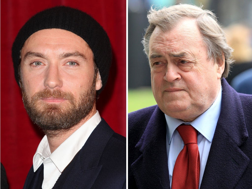 Actor Jude Law and former deputy prime minister Lord Prescott settled their damages claims today