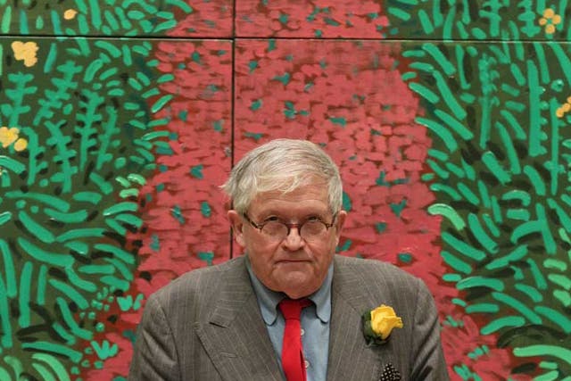 Reasons to be cheerful: David Hockney with 'The Arrival of Spring in Woldgate, East Yorkshire in 2011'