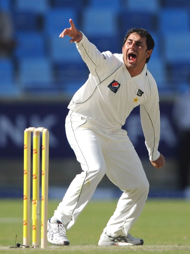 Saeed Ajmal appeals for another wicket on the final day