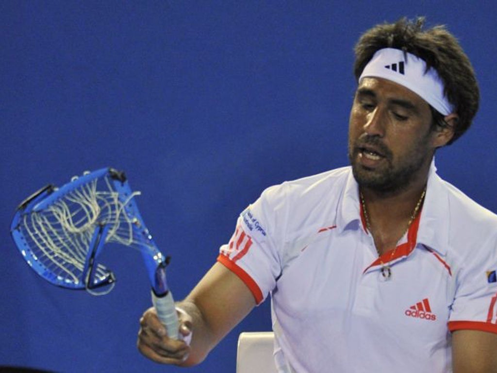 Marcos Baghdatis's racket-smashing antics caught the eye of Jimmy Connors