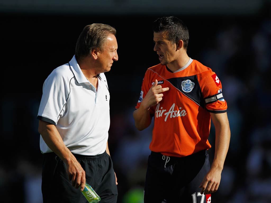 Neil Warnock pictured with Joey Barton