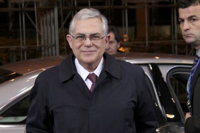 Greek Prime Minister Lucas Papademos