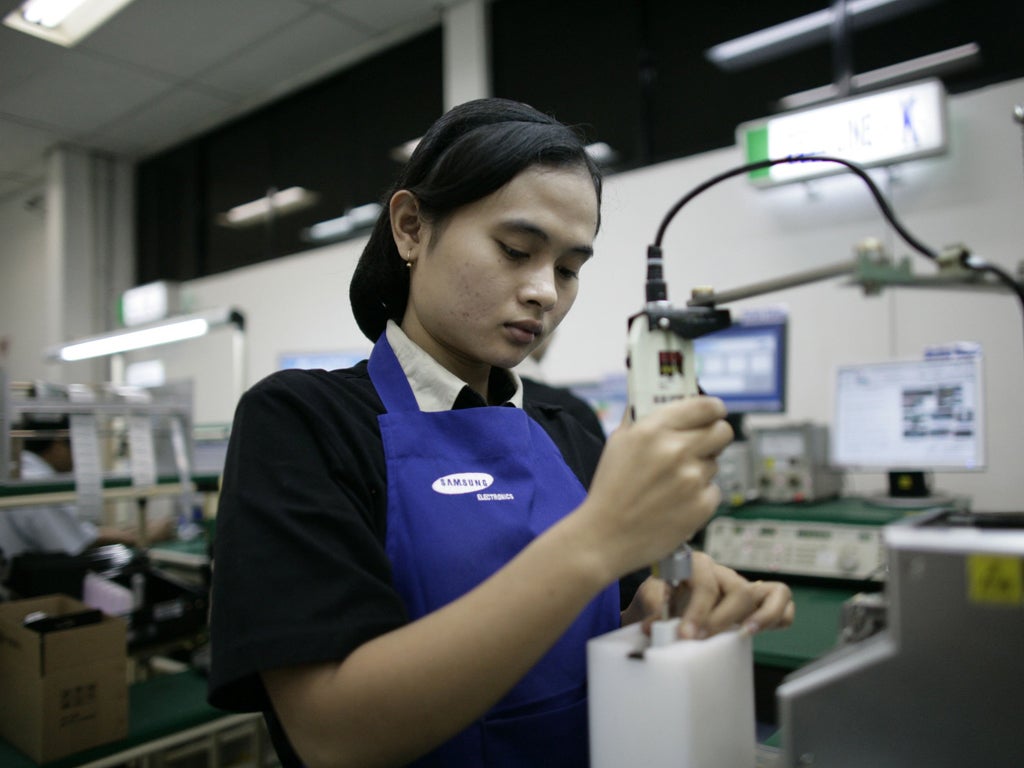 Testing work: Samsung's Indonesia plant