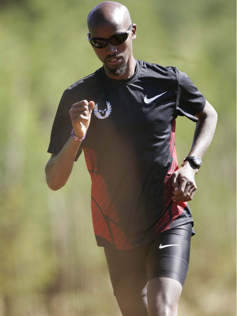Mo Farah at the High Altitude Training Centre in Iten, Kenya