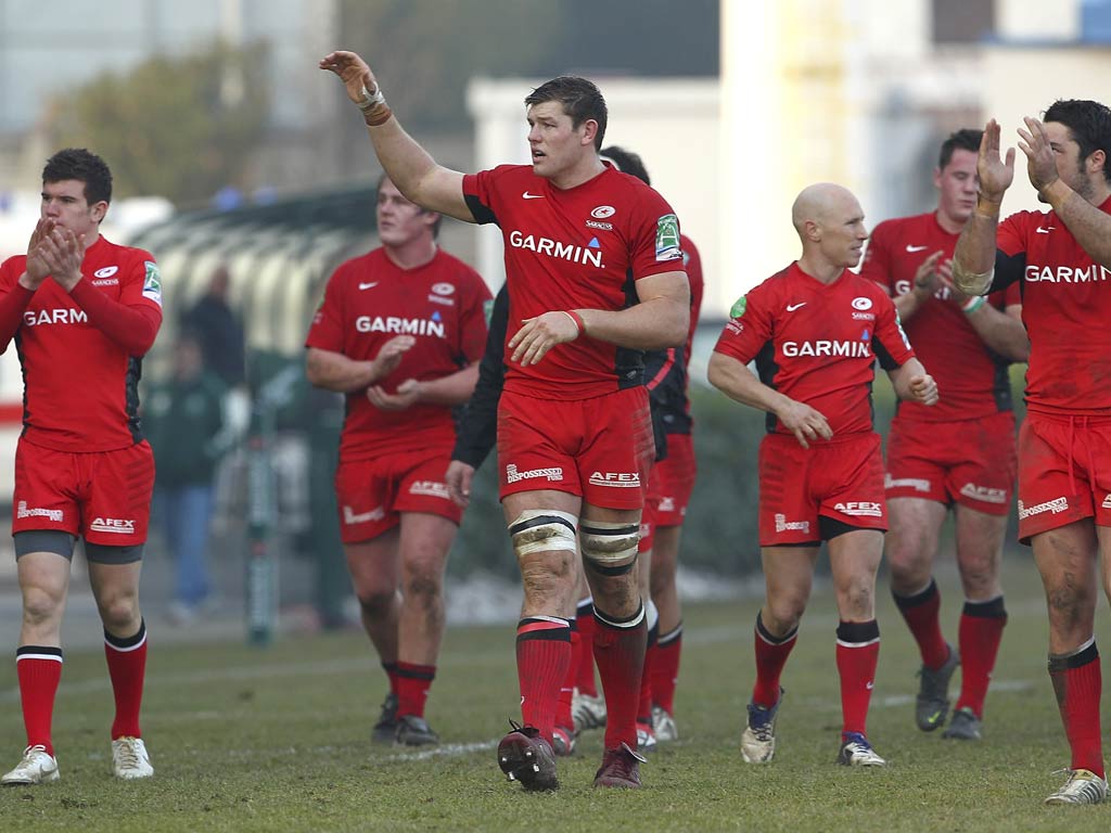 Saracens remain the only English team in contention for the Heineken Cup
