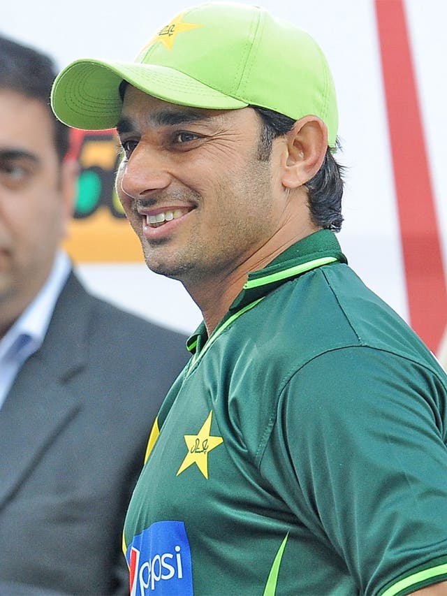 Saeed Ajmal shows a notably quick arm action for a spinner