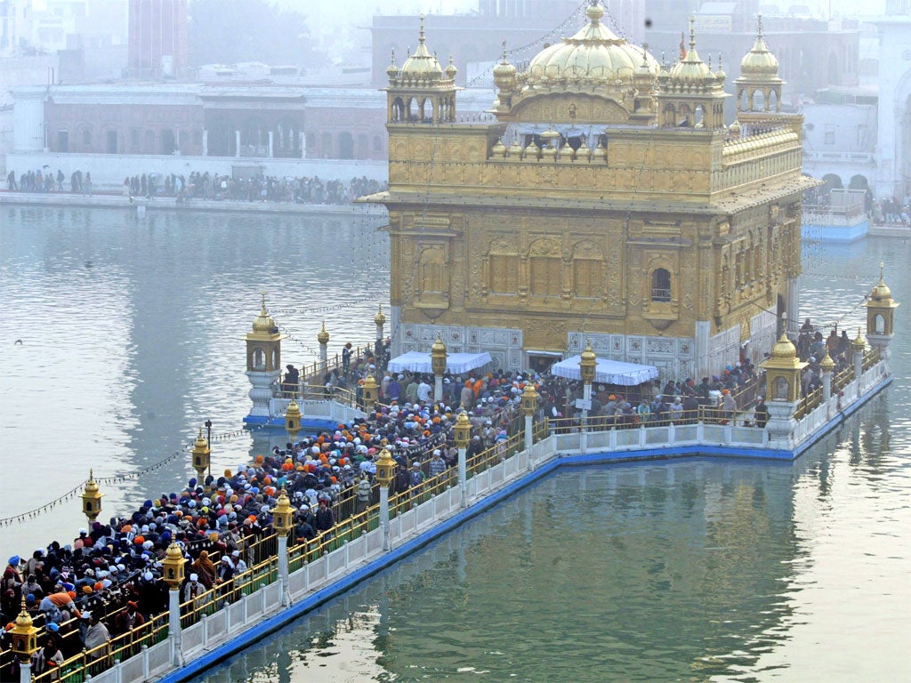 The Golden Temple of Amritsar is the holiest Sikh shrine
