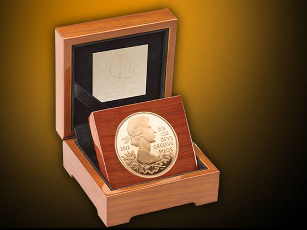 The Queen's Diamond Jubilee UK Gold Proof Coin is priced at £2,400 by the Royal Mint. It's likely to only fetch around £1,300 if sold on to a dealer