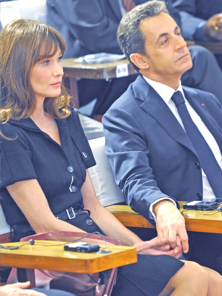 President Sarkozy with his wife Carla Bruni-Sarkozy