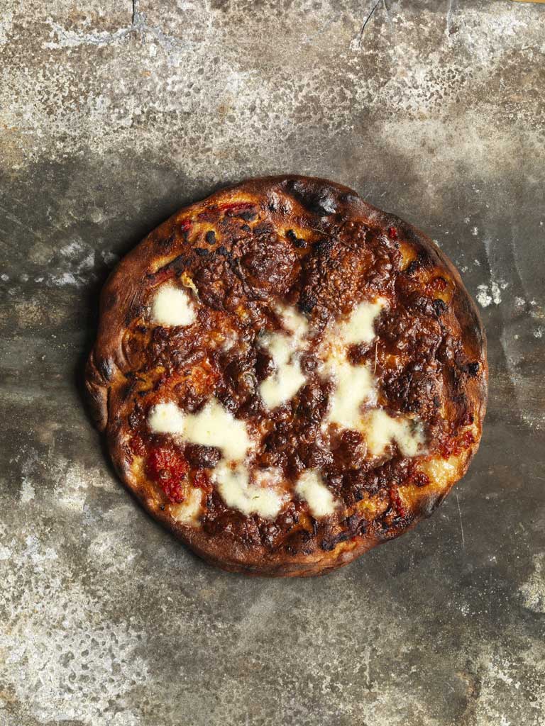 Tomato and mozzarella pizza