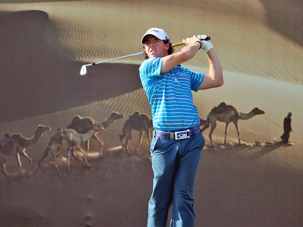 Rory McIlroy gets into the swing of things in Abu Dhabi