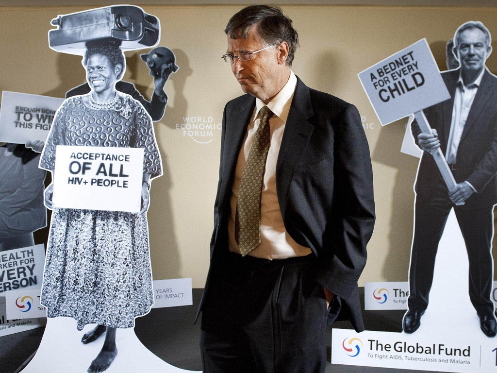 Bill Gates announced a $750m fund to fight Aids, TB and
malaria in Davos yesterday