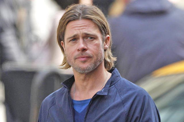 Brad Pitt, pictured on the set of 'World War Z' in Glasgow, said he suffered from depression in the 1990s
