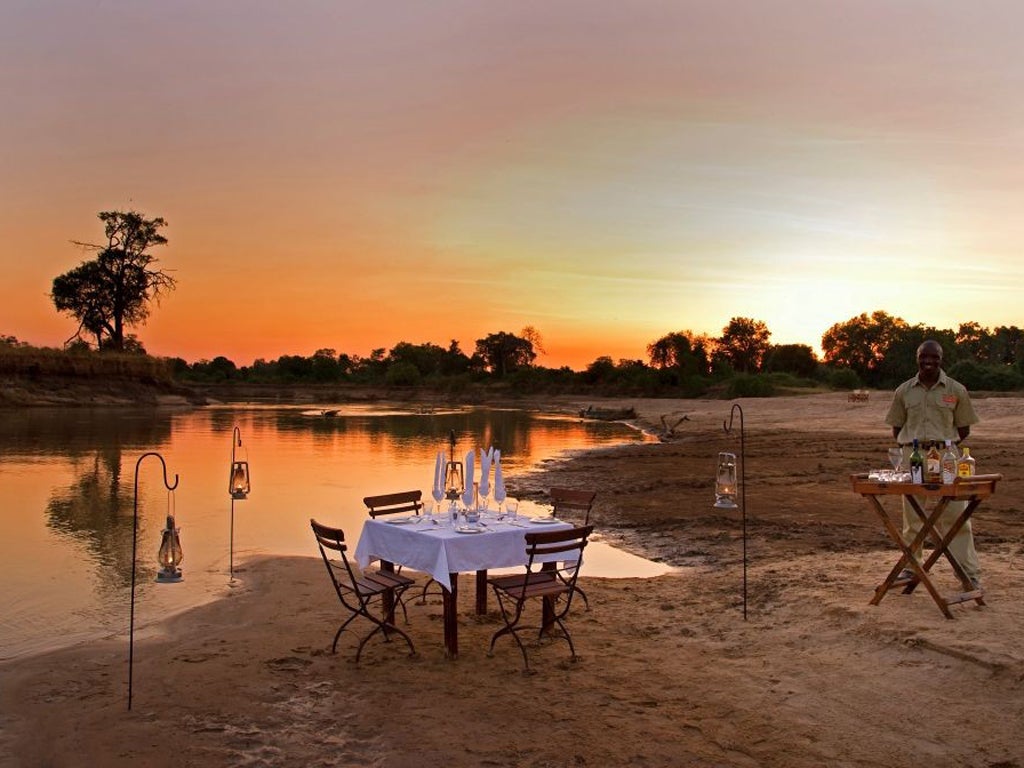 Sundowner: Sanctuary Zebra Plains is set on the banks of the Luangwa