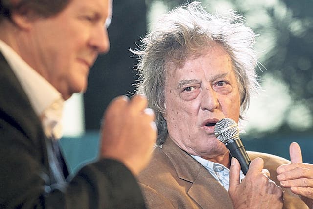 David Hare, left, and Tom Stoppard in Jaipur