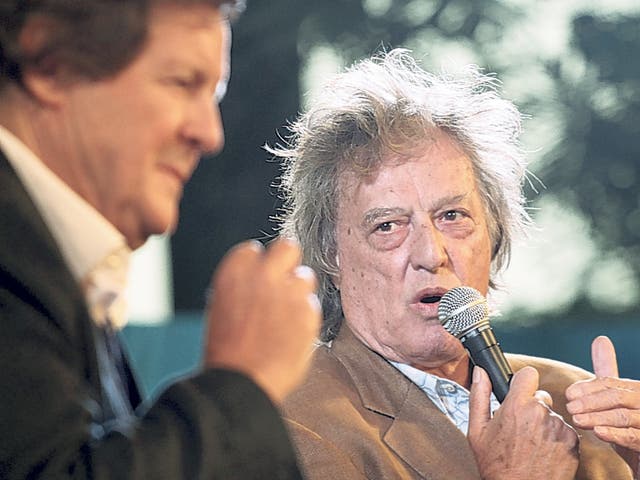 David Hare, left, and Tom Stoppard in Jaipur