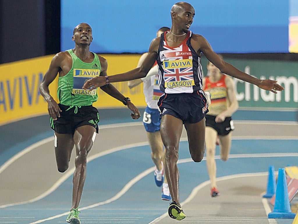 Clock that: Mo Farah steps down to 1500m and sees off Beijing Olympic finalist Augustine Choge with a show of grit