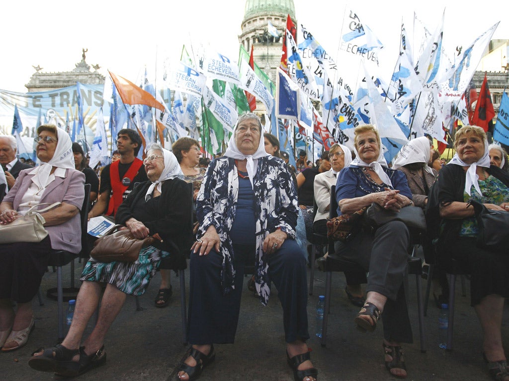 Hebe de Bonafini, centre, and members of the Mothers of the Plaza de Mayo last year