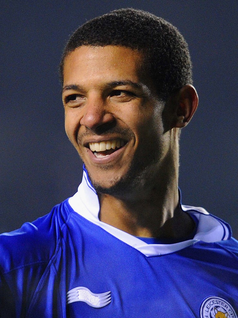 JERMAINE BECKFORD: The Leicester striker scored in either half as Swindon Town went out 2-0