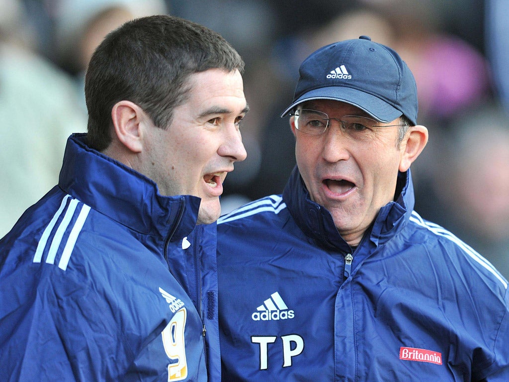 Derby manager Nigel Clough (left) with Stoke counterpart Tony Pulis