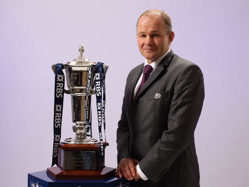 Andy Robinson with the Six Nations trophy
