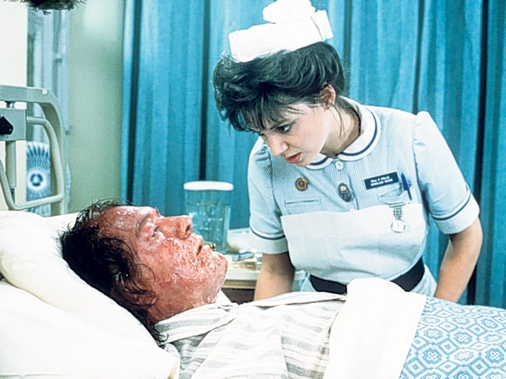 The sleuth hurts: Michael Gambon as Philip E Marlow and Joanne Whalley as Nurse Mills in 'The Singing Detective' from 1986