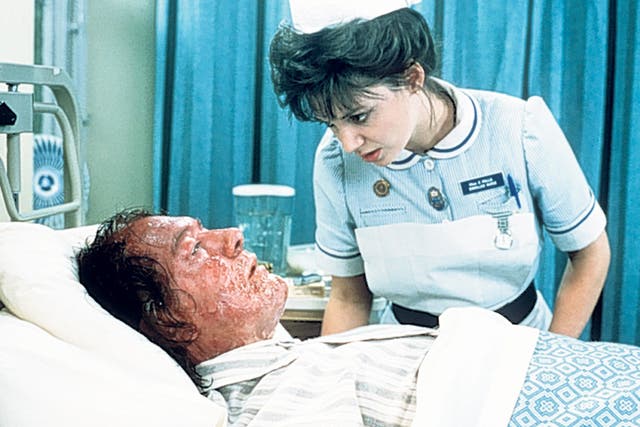 The sleuth hurts: Michael Gambon as Philip E Marlow and Joanne Whalley as Nurse Mills in 'The Singing Detective' from 1986