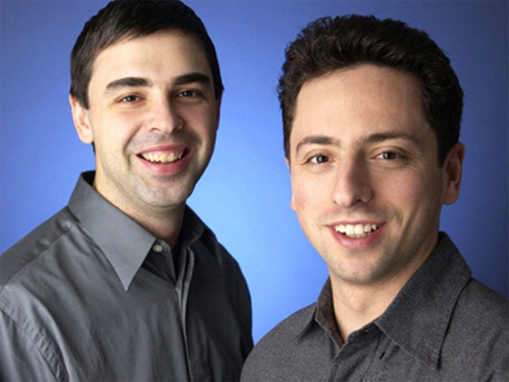 Google founders and presidents Larry Page and Sergey Brin