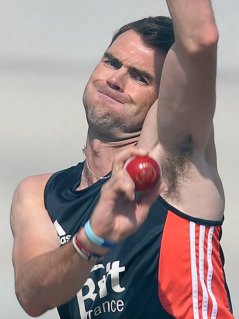 James Anderson inaction at the England nets
session yesterday