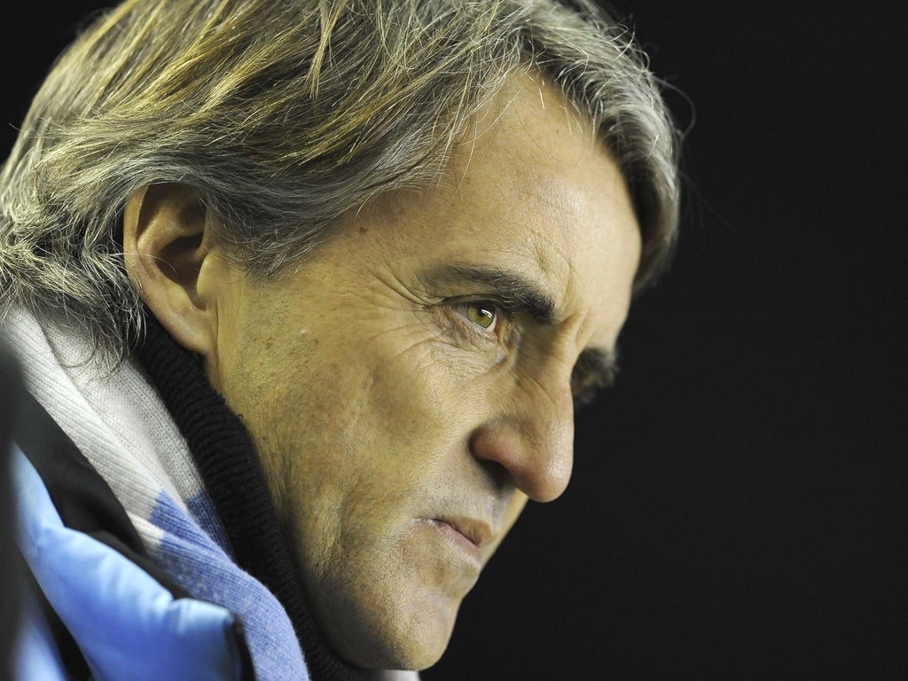 Roberto Mancini accepted the blame for Manchester City’s defeat at Goodison Park