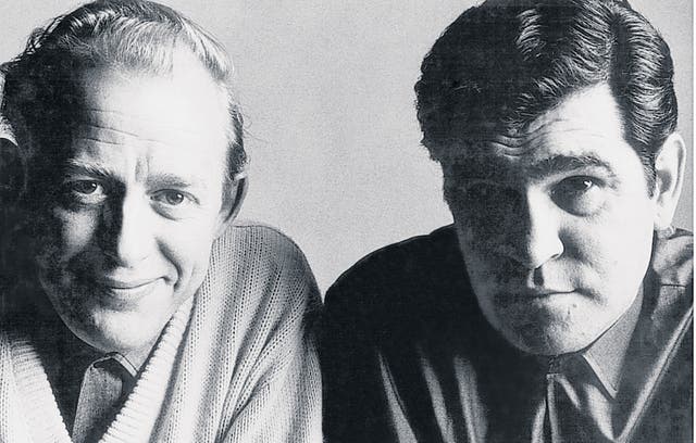 Dicks, right, with his writing partner Myles Rudge; they met after Dicks saw Rudge in a production of ‘Salad Days’