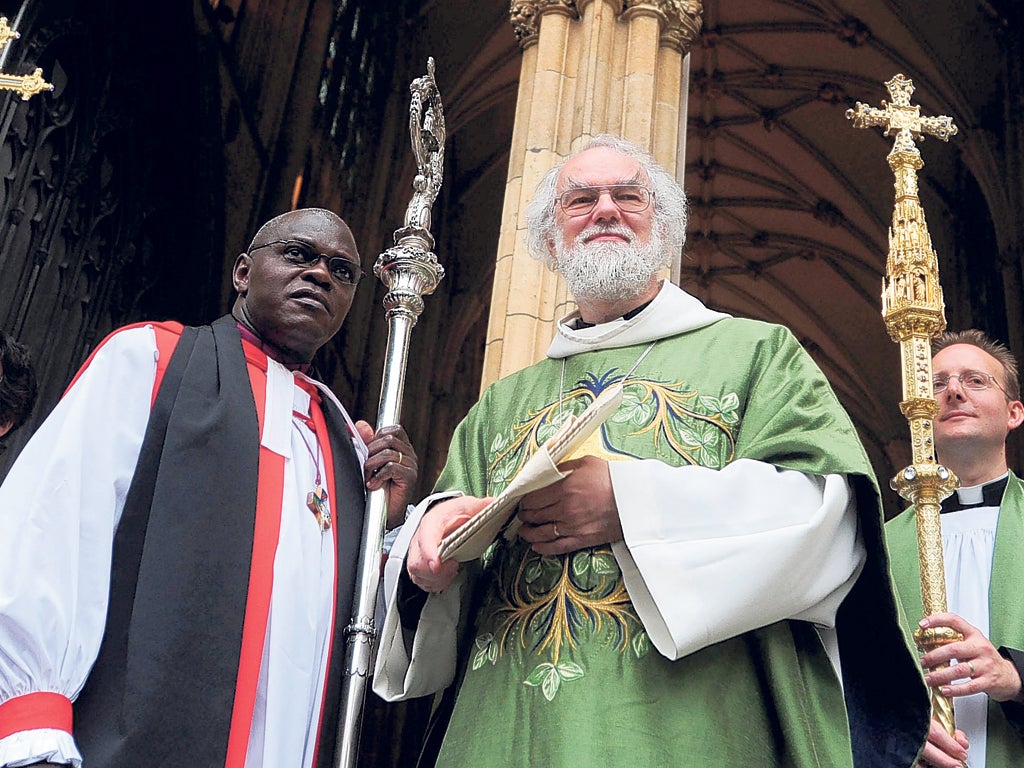 The Archbishop of York, Dr John Sentamu, and the Archbishop of Canterbury, Dr Rowan Williams, are risking the wrath of liberals by supporting a compromise move over women bishops