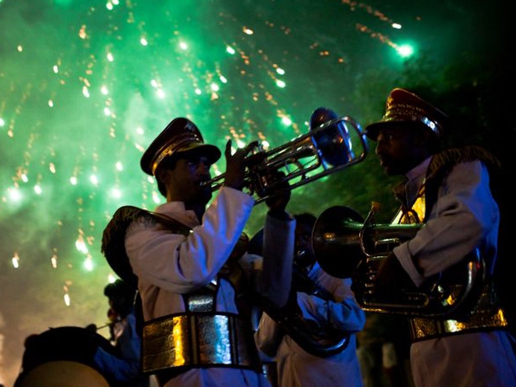 Stars of India: A brass band at a wedding in New Delhi