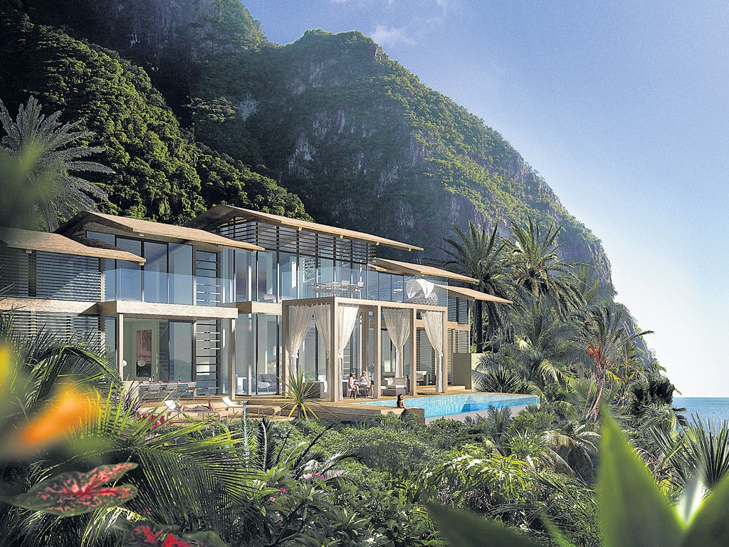 An artist’s impression of a four-bed villa at the foot of the Pitons on Freedom Bat