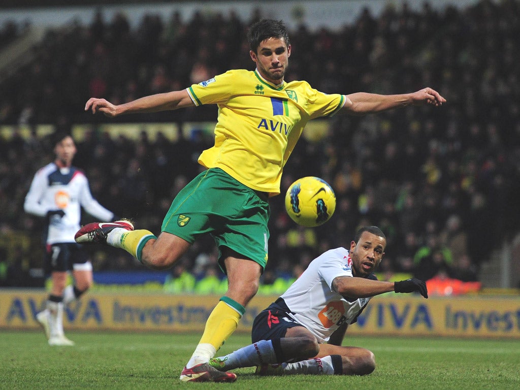 Andy finish: Andrew Surman puts Norwich ahead