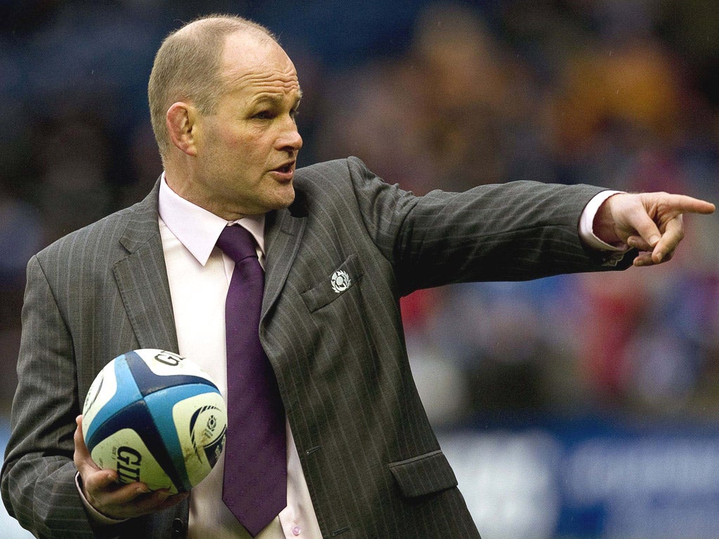 ANDY ROBINSON: The Scotland coach must now
rethink his attack ahead of Wales next weekend