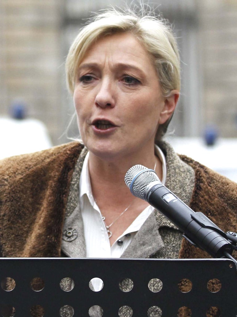 MARINE LE PEN: The NF leader is struggling to
make the first-round ballot for the election
