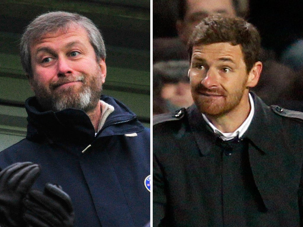 The Blues confirmed Abramovich, left, spoke to Villas-Boas during a rare visit to the club's training ground on Saturday