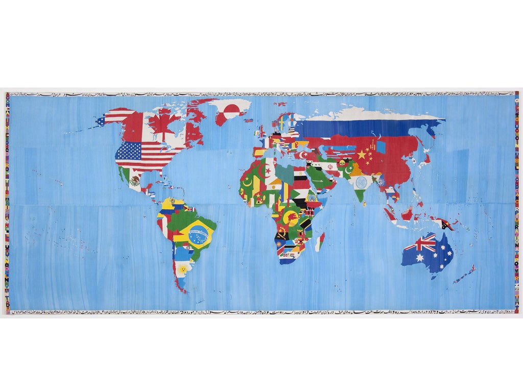 On top of the world: 'Mappa 1994' by Alighiero Boetti, whose work influenced artists such as Damien Hirst