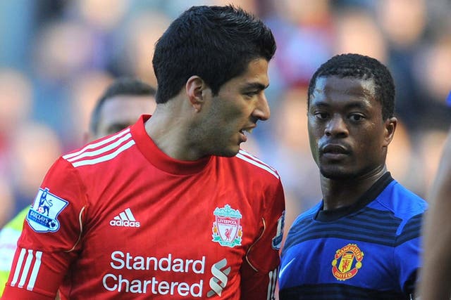 Patrice Evra’s complaint of racial abuse by Liverpool’s Luis Suarez earlier this season was
upheld