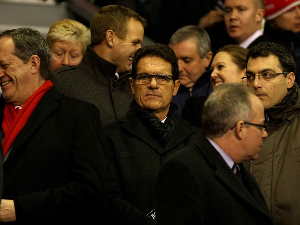 6 February 2012 England manager Fabio Capello pictured at Anfield the day after controversial comments made on Italian television regarding John Terry.