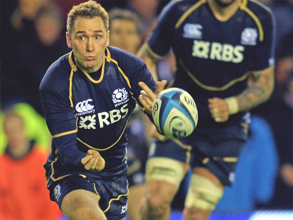 Scotland's Dan Parks during his widely criticised display in the defeat against England
