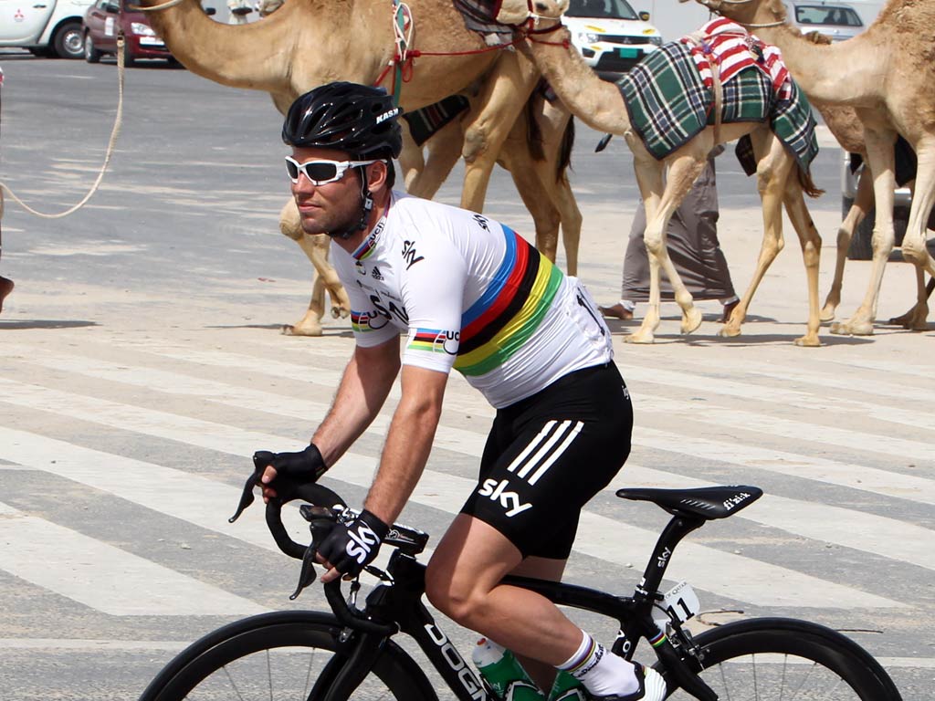 Mark Cavendish pictured in Qatar