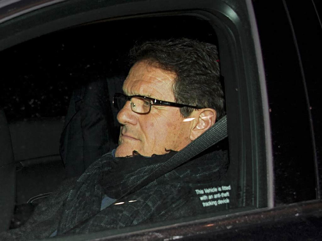 8 February 2012 Fabio Capello leaves the Football Association headquarters at Wembley following his decision to resign as England manager.
