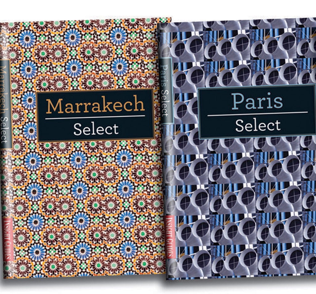 The guidebook: Insight Guides’ Select series has four new editions: Marrakech, Paris, Chicago and Shanghai, all bound in patterned linen. £9.99 each. Go to Insightguides.com